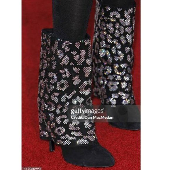 Giuseppe Zanotti x Balmain Suede Swarovski Crystal Boots - Picture 1 of 14